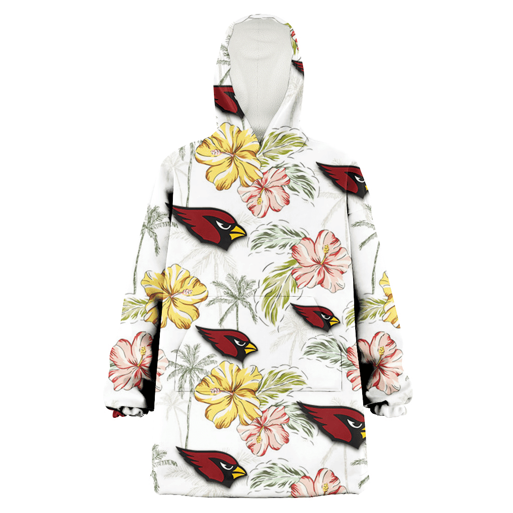 Arizona Cardinals Sketch Red Yellow Coconut Tree White Background 3D Printed Hoodie Blanket Snug Hoodie