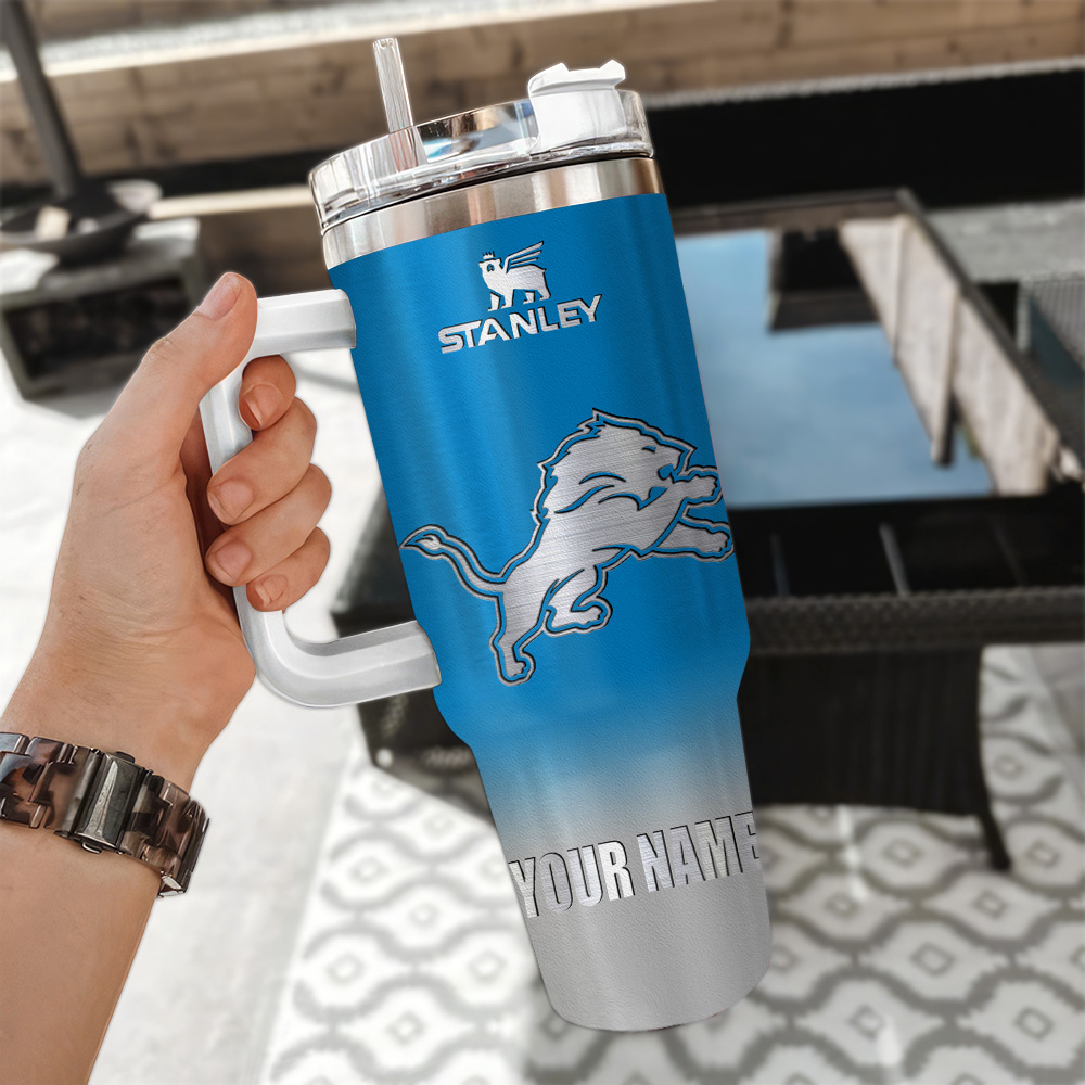 Custom Name Detroit Lions Stanley Tumbler With Handle 40Oz Personalized Sports Mug - Image 3