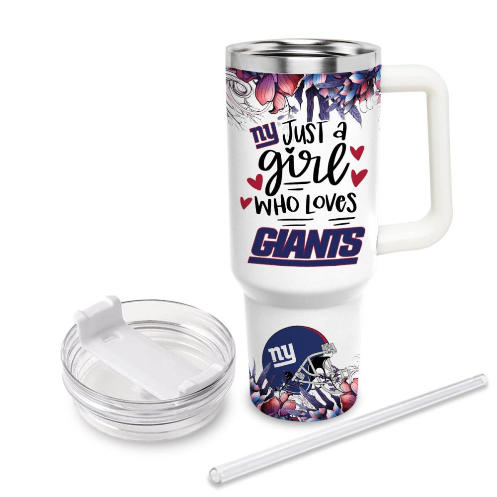 New York Giants Nfl Custom Stanley Quencher 40Oz Stainless Steel Tumbler With Handle - Image 3