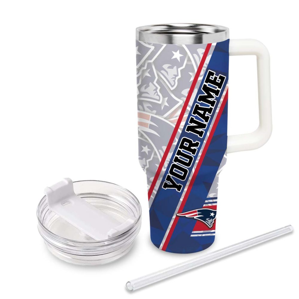New England Patriots Nfl Custom Stanley Quencher 40Oz Stainless Steel Tumbler With Handle - Image 3