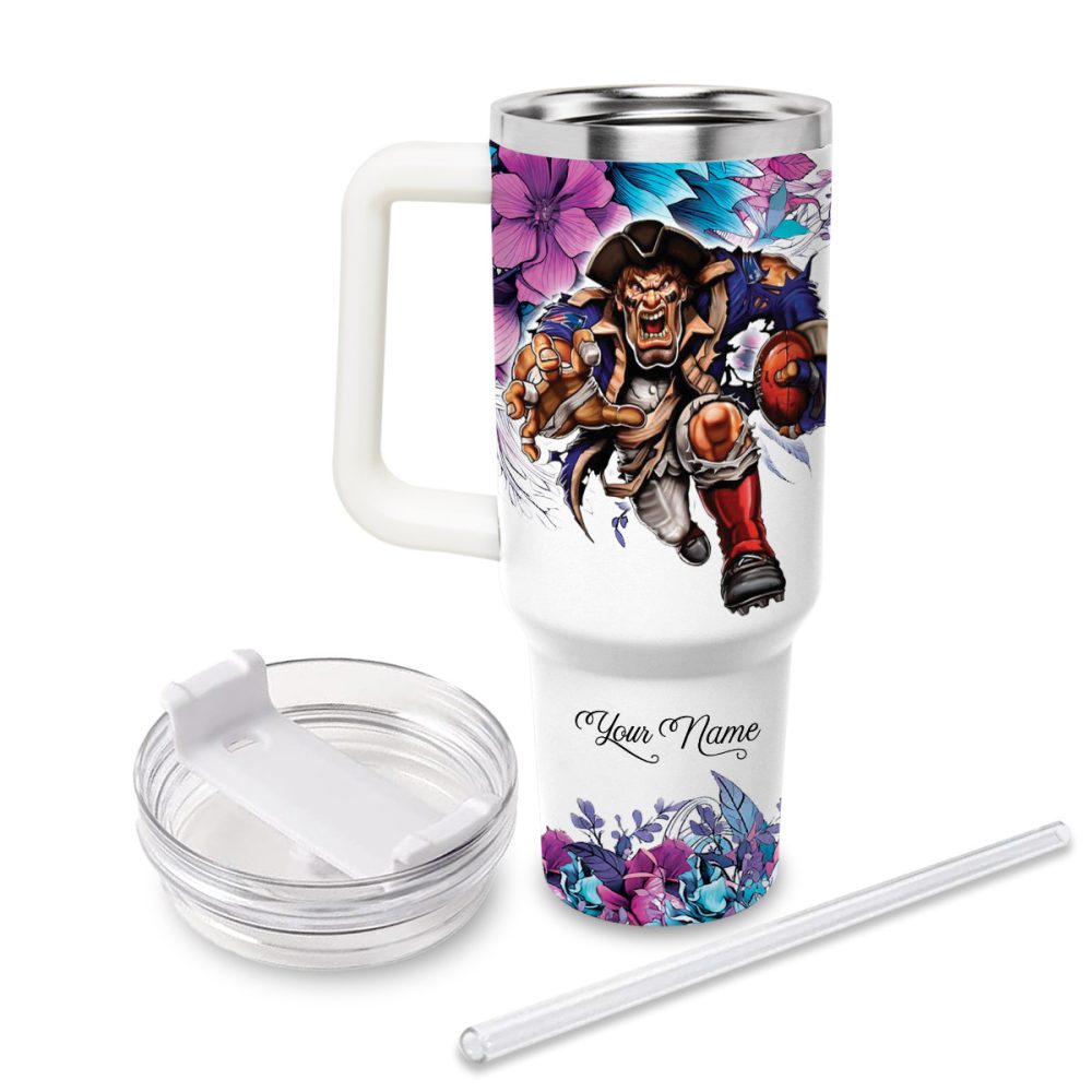 New England Patriots Nfl Custom Stanley Quencher 40Oz Stainless Steel Tumbler With Handle - Image 3