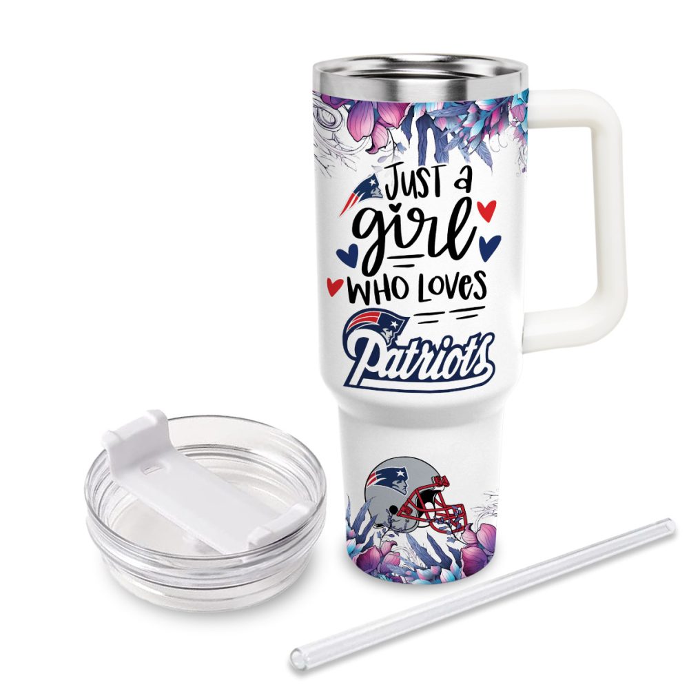 New England Patriots Nfl Custom Stanley Quencher 40Oz Stainless Steel Tumbler With Handle - Image 4