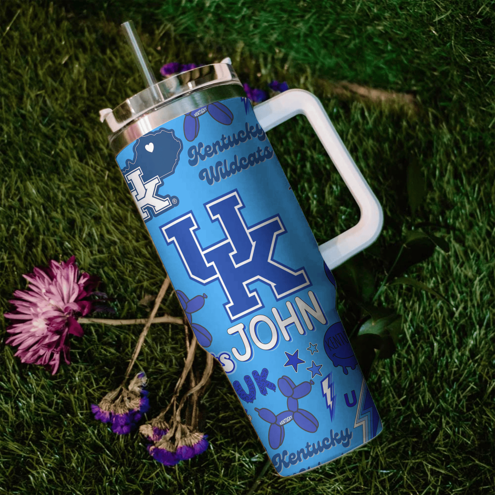 Kentucky Wildcats Custom Stanley Quencher 40Oz Stainless Steel Tumbler With Handle - Image 3