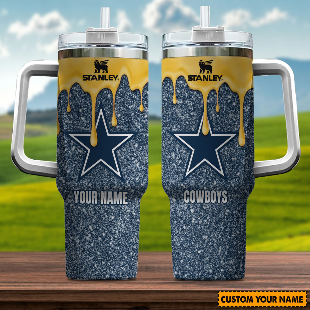 Nfl Dallas Cowboys Custom Stanley Quencher 40Oz Stainless Steel Tumbler With Handle - Image 3