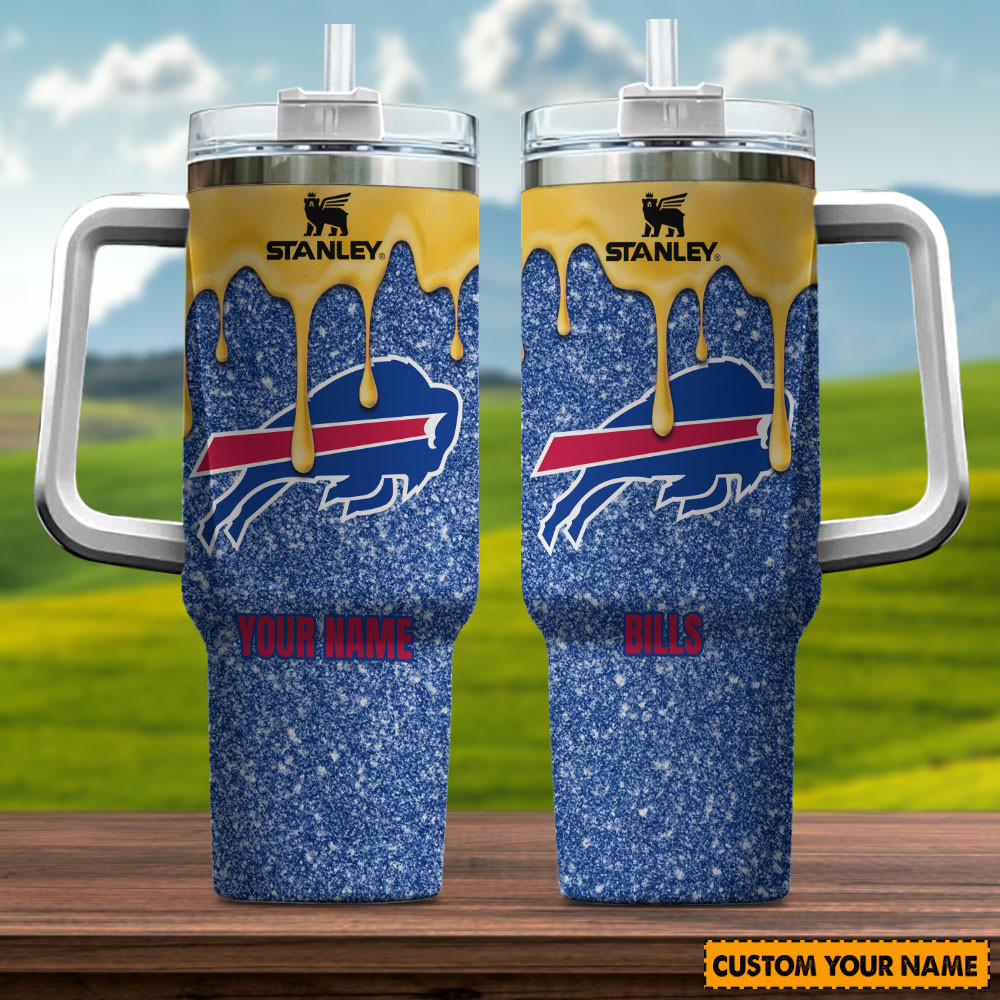 Nfl Buffalo Bills Custom Stanley Quencher 40Oz Stainless Steel Tumbler With Handle - Image 3