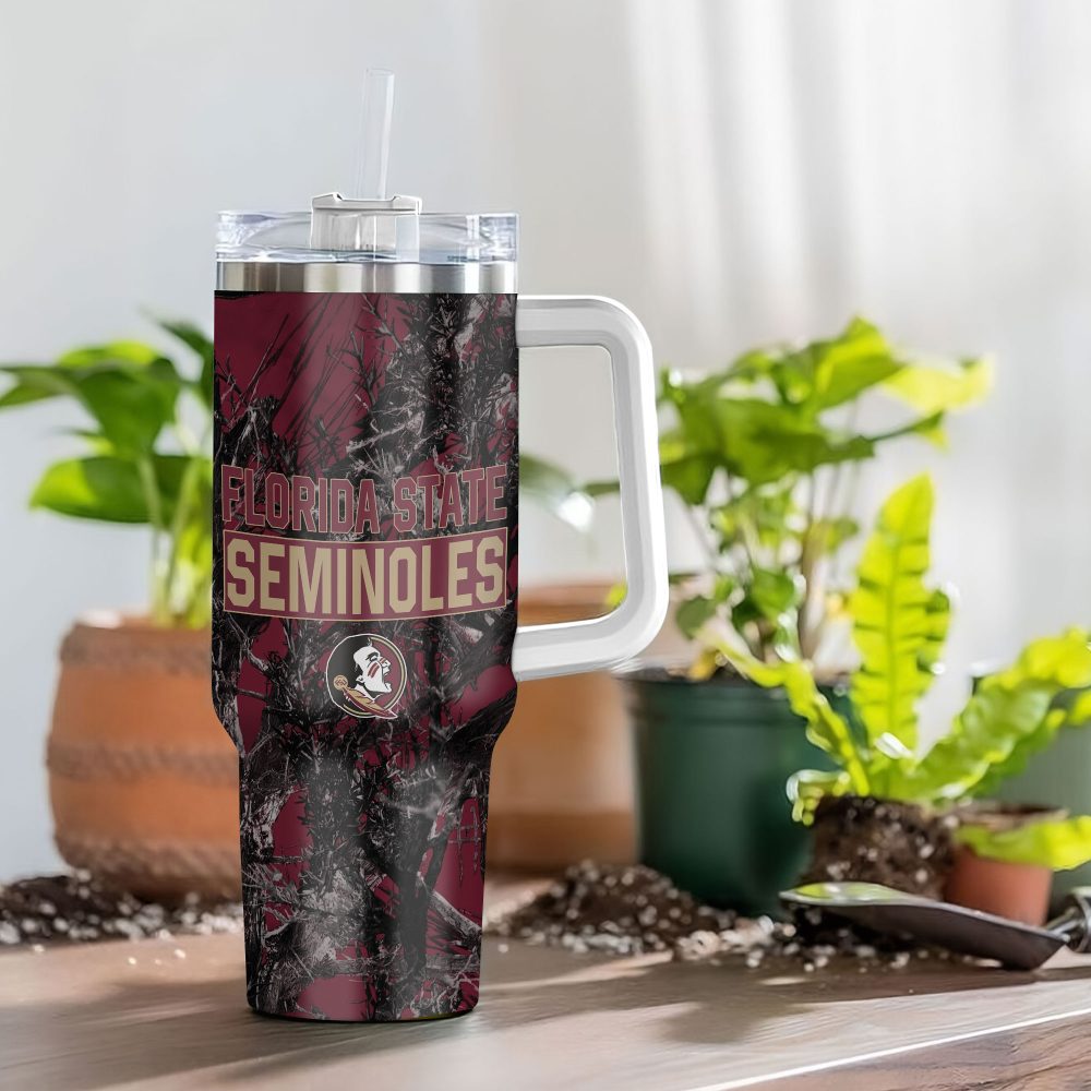 Florida State Seminoles Ncaa Hunting Custom Stanley Quencher 40Oz Stainless Steel Tumbler With Handle - Image 4