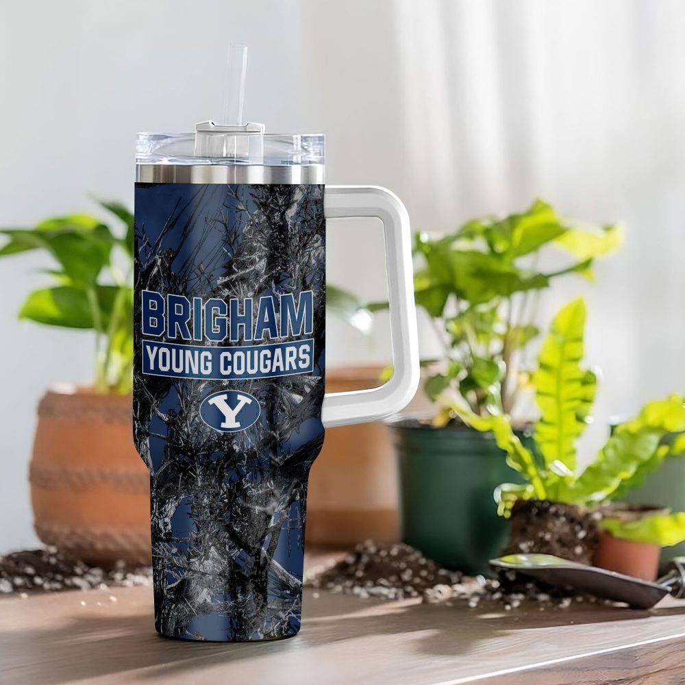 Byu Cougars Ncaa Hunting Custom Stanley Quencher 40Oz Stainless Steel Tumbler With Handle - Image 4