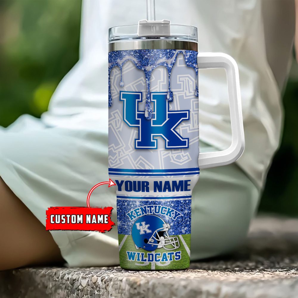 Kentucky Wildcats Ncaa Glitter Custom Stanley Quencher 40Oz Stainless Steel Tumbler With Handle - Image 4