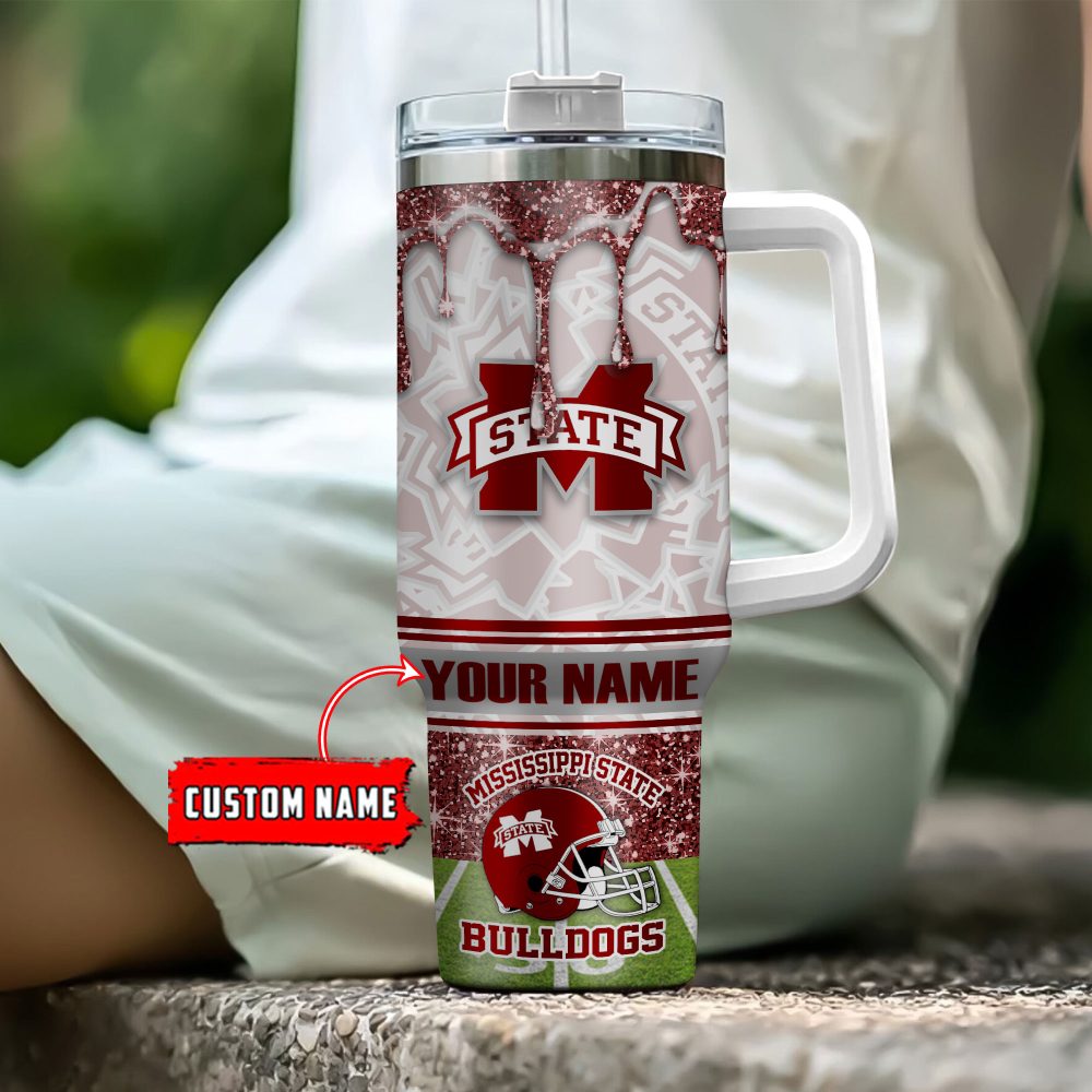 Mississippi State Bulldogs Ncaa Custom Stanley Quencher 40Oz Stainless Steel Tumbler With Handle - Image 4