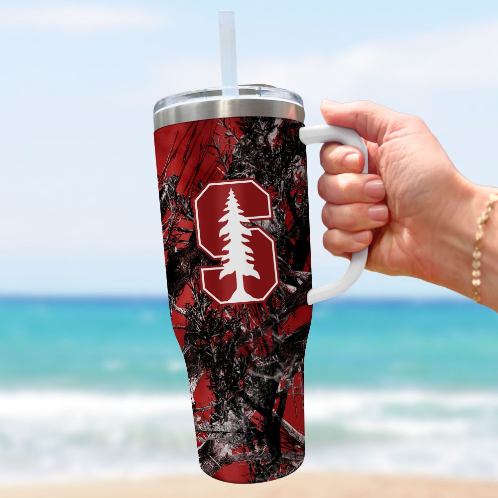 Stanford Cardinal Ncaa Hunting Custom Stanley Quencher 40Oz Stainless Steel Tumbler With Handle - Image 3