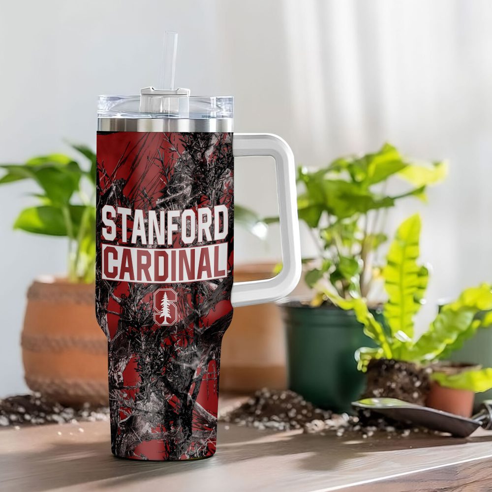 Stanford Cardinal Ncaa Hunting Custom Stanley Quencher 40Oz Stainless Steel Tumbler With Handle - Image 4