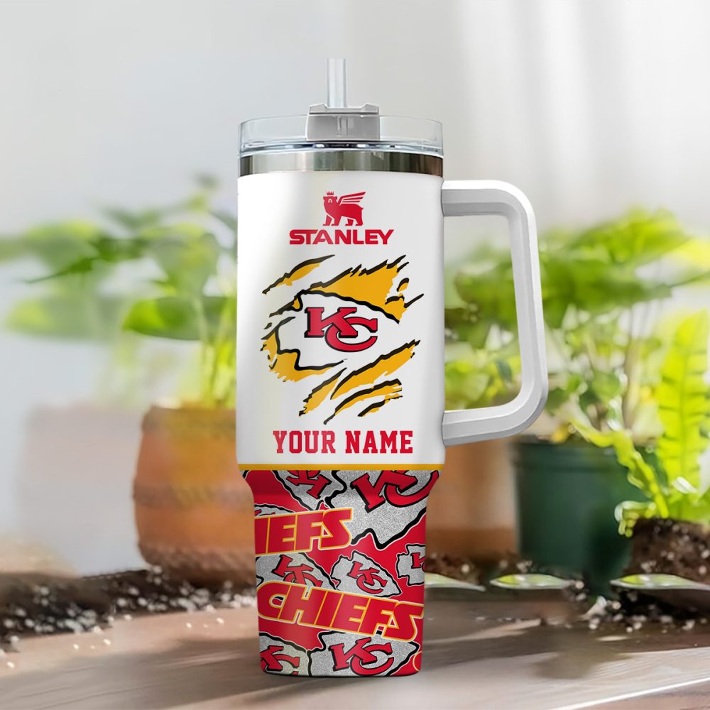 Kansas City Chiefs Nfl Custom Stanley Quencher 40Oz Stainless Steel Tumbler With Handle - Image 2