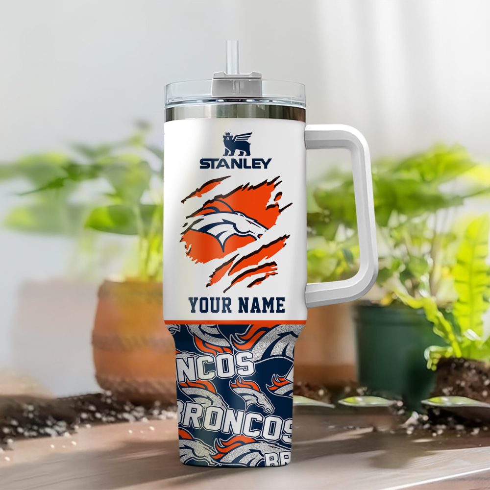 Denver Broncos Nfl Custom Stanley Quencher 40Oz Stainless Steel Tumbler With Handle - Image 2