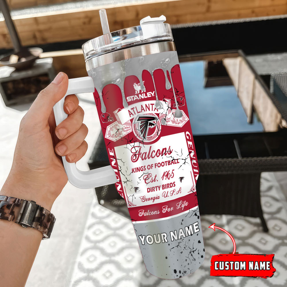 Atlanta Falcons Nfl Kings Of Football Custom Stanley Quencher 40Oz Stainless Steel Tumbler With Handle - Image 3