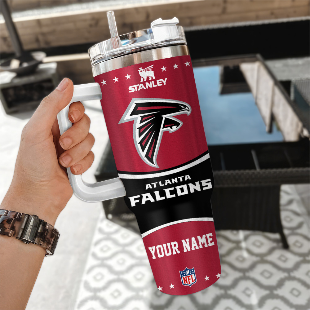 Atlanta Falcons Nfl Custom Stanley Quencher 40Oz Stainless Steel Tumbler With Handle - Image 3