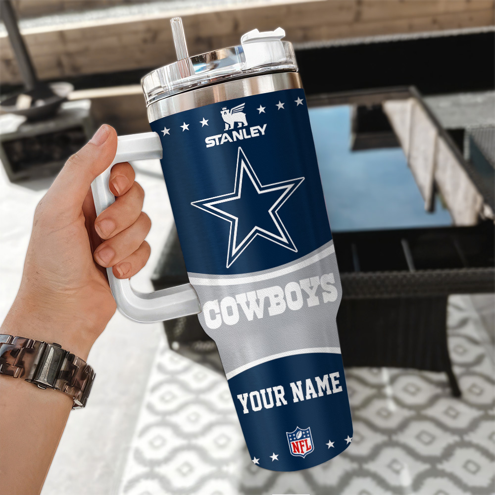 Dallas Cowboys Nfl Custom Stanley Quencher 40Oz Stainless Steel Tumbler With Handle - Image 3