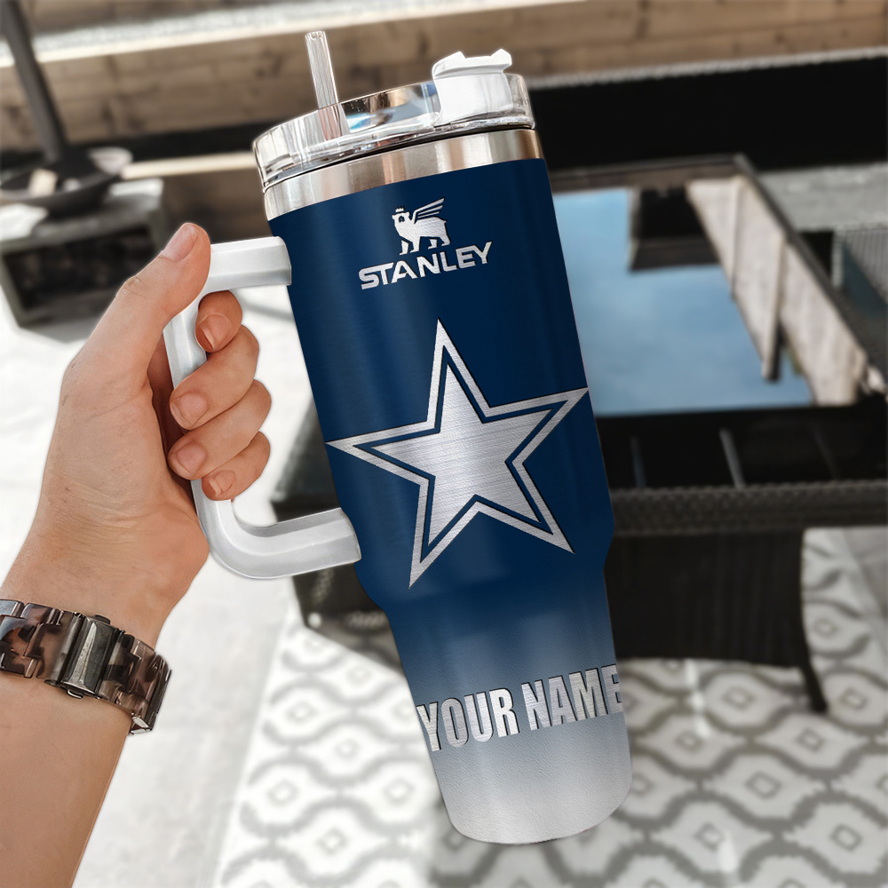 Dallas Cowboys Nfl Custom Stanley Quencher 40Oz Stainless Steel Tumbler With Handle - Image 3