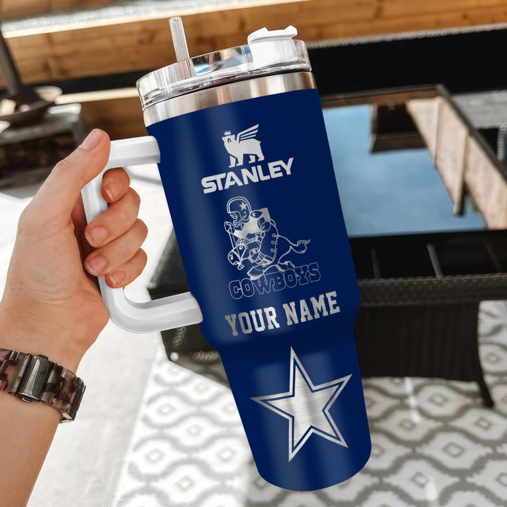 Dallas Cowboys Nfl Custom Stanley Quencher 40Oz Stainless Steel Tumbler With Handle - Image 3