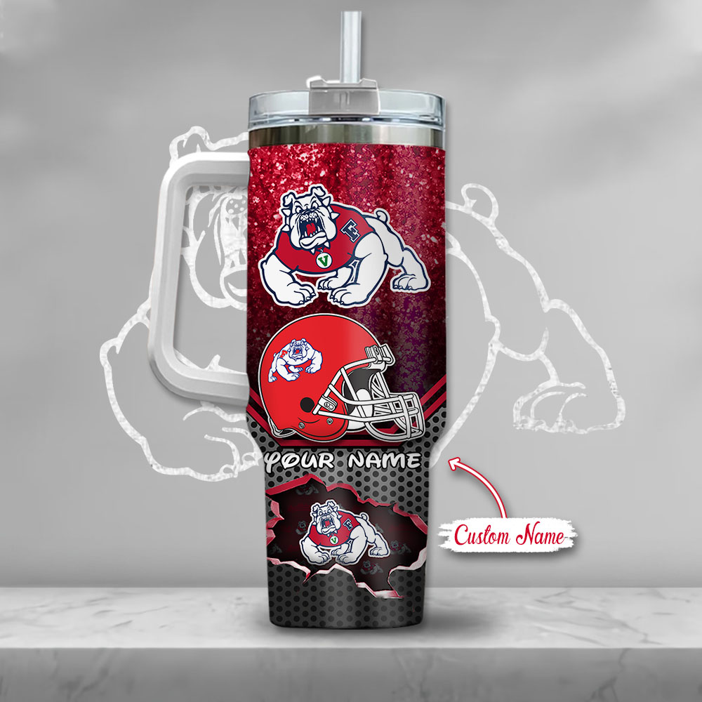 Ncaa Fresno State Bulldogs Mickey Mouse Custom Stanley Quencher 40Oz Stainless Steel Tumbler With Handle - Image 3