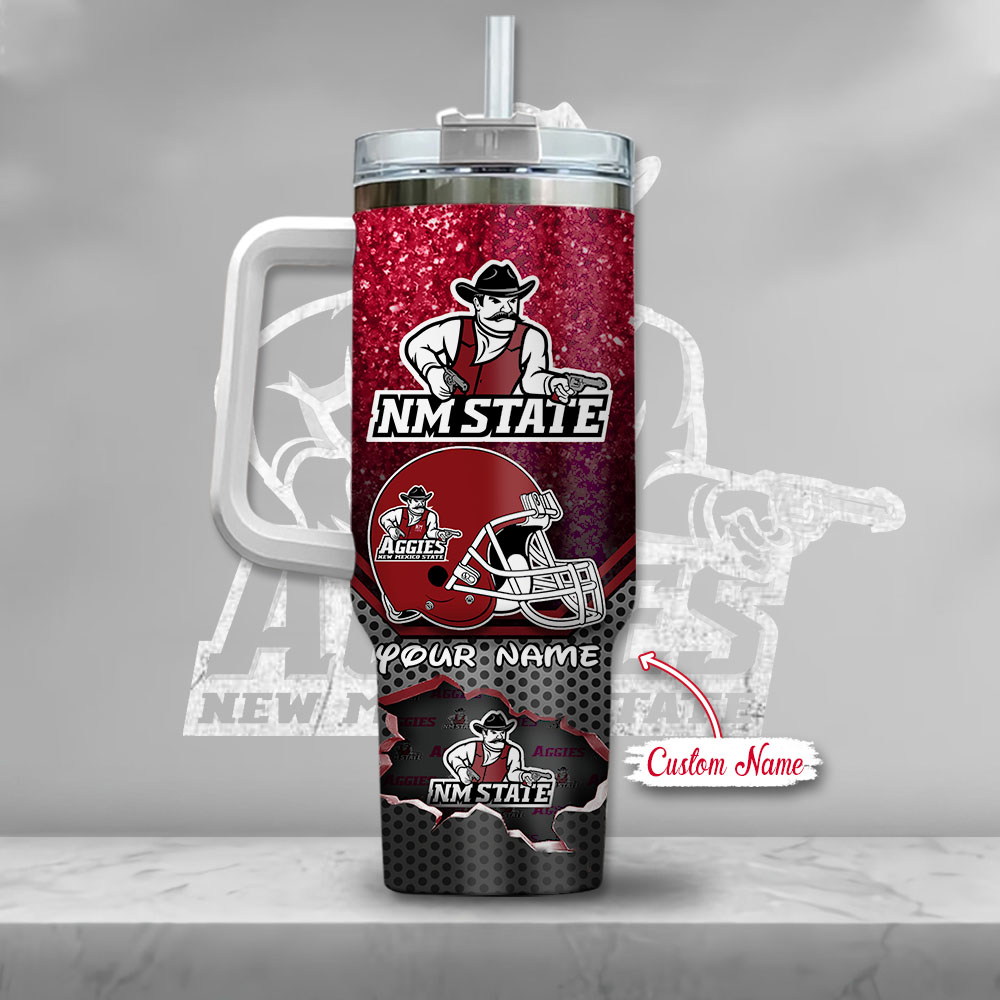 Ncaa New Mexico State Aggies Mickey Mouse Custom Stanley Quencher 40Oz Stainless Steel Tumbler With Handle - Image 3