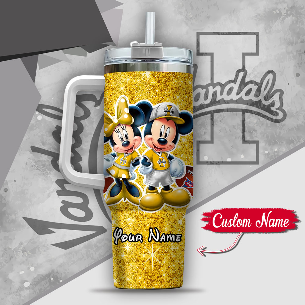 Ncaa Idaho Vandals Mickey And Minnie Couple Custom Stanley Quencher 40Oz Stainless Steel Tumbler With Handle - Image 3