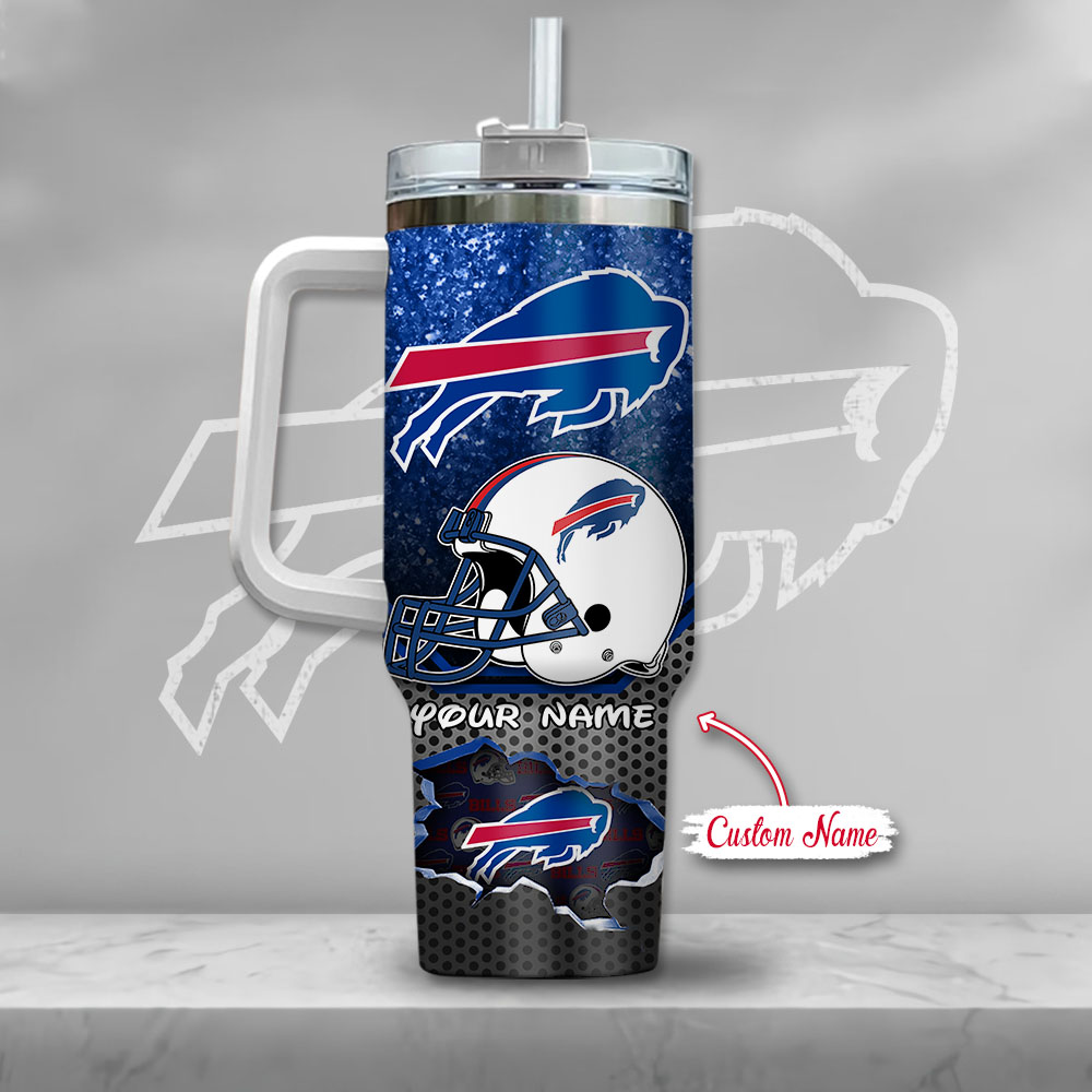 Nfl Buffalo Bills Mickey Mouse Custom Stanley Quencher 40Oz Stainless Steel Tumbler With Handle - Image 3