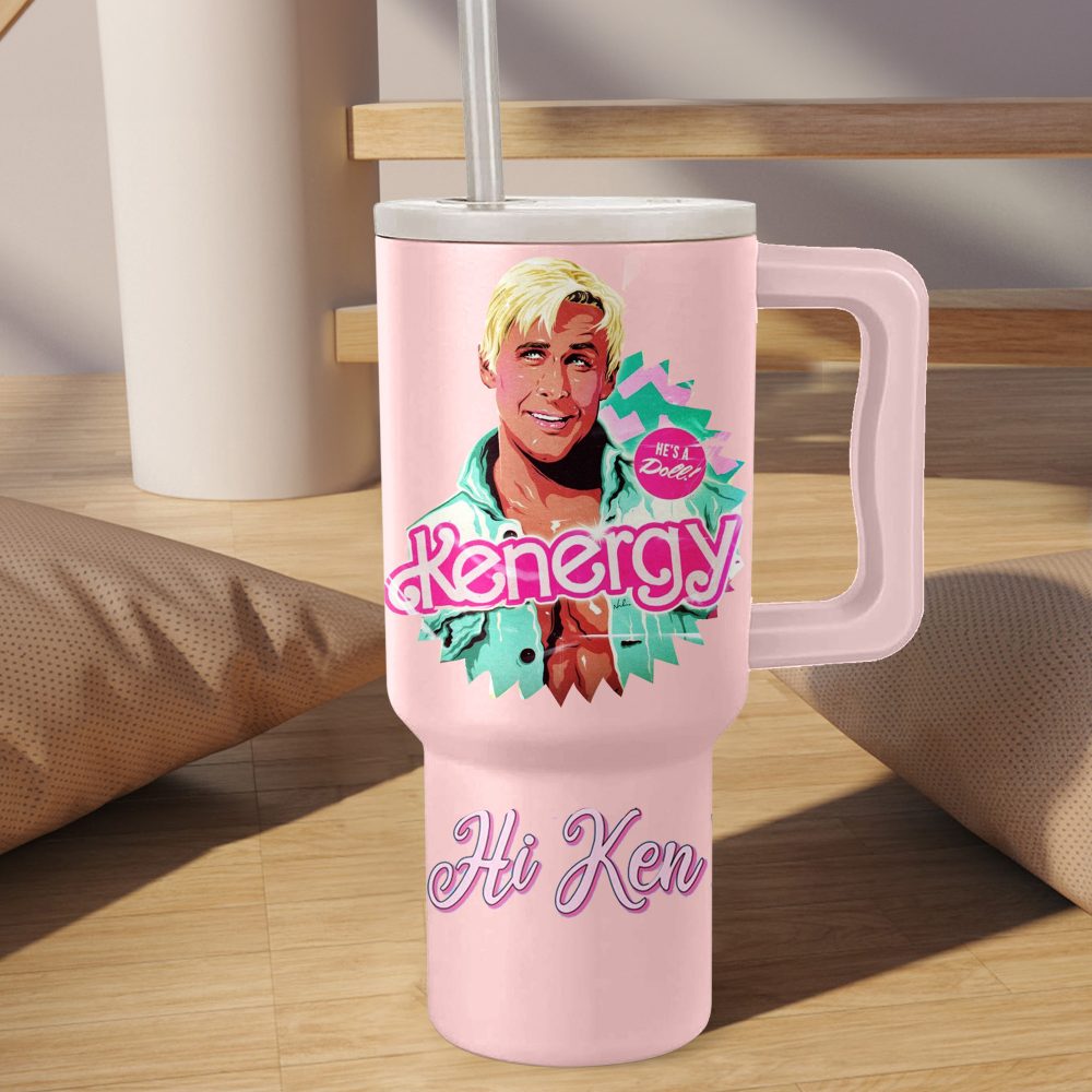 Ken Barbie Movies Custom Stanley Quencher 40Oz Stainless Steel Tumbler With Handle - Image 3