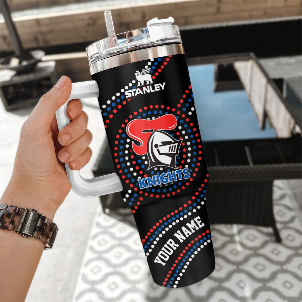 Newcastle Knights Nrl Custom Stanley Quencher 40Oz Stainless Steel Tumbler With Handle - Image 3