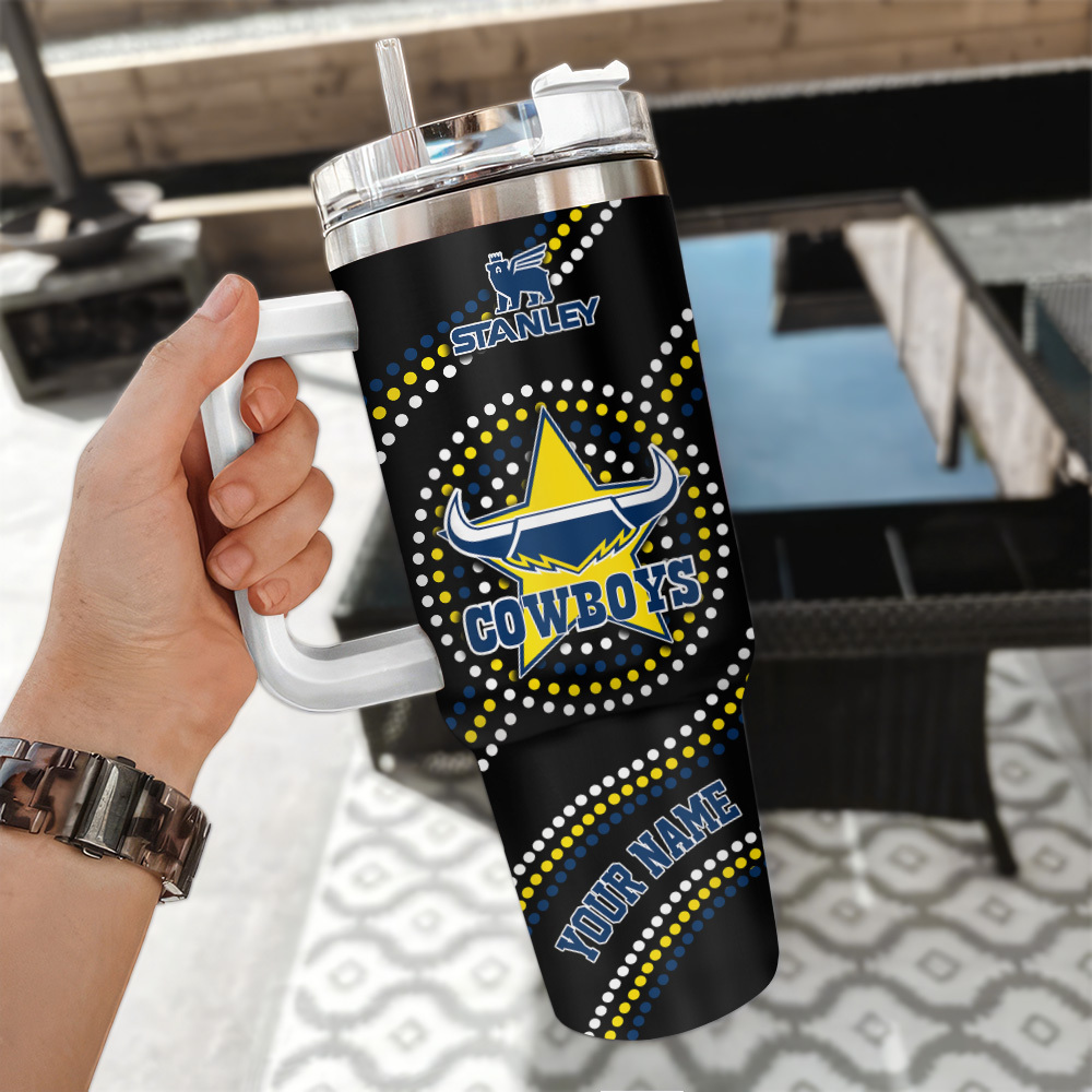North Queensland Cowboys Nrl Custom Stanley Quencher 40Oz Stainless Steel Tumbler With Handle - Image 3