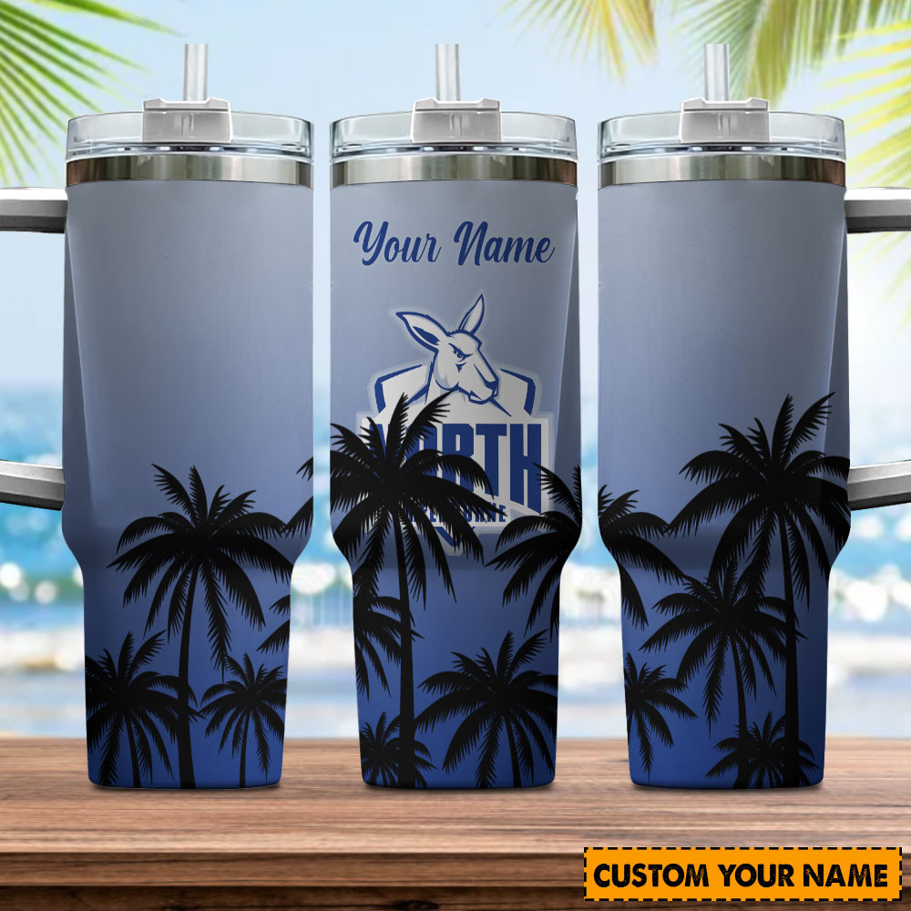 North Melbourne Kangaroos Afl Custom Stanley Quencher 40Oz Stainless Steel Tumbler With Handle - Image 3