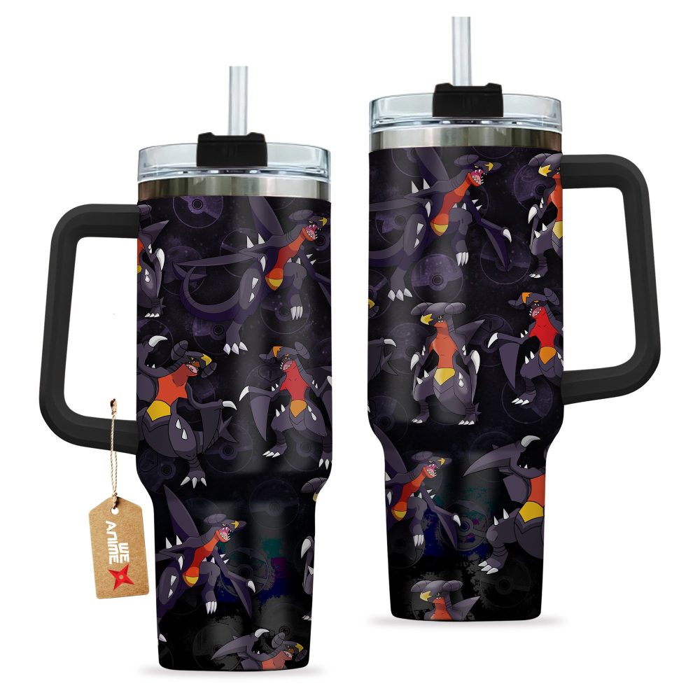 Garchomp Pokemon Anime Custom Stanley Quencher 40Oz Stainless Steel Tumbler With Handle - Image 3