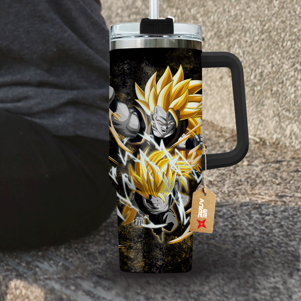 Goku Super Saiyan 3 Dragon Ball Anime Custom Stanley Quencher 40Oz Stainless Steel Tumbler With Handle - Image 3