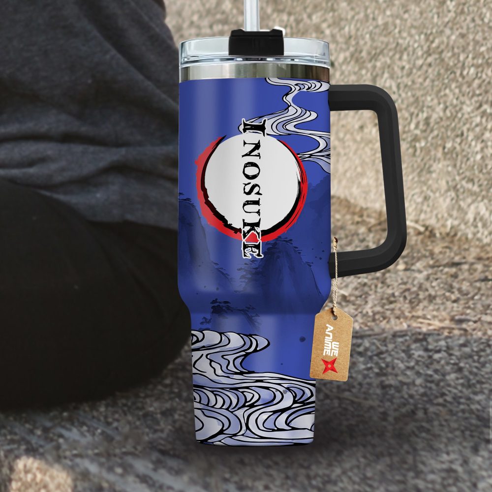 Inosuke Hashibira Kimestu No Yaiba Anime Custom Stanley Quencher 40Oz Stainless Steel Tumbler With Handle - Image 3