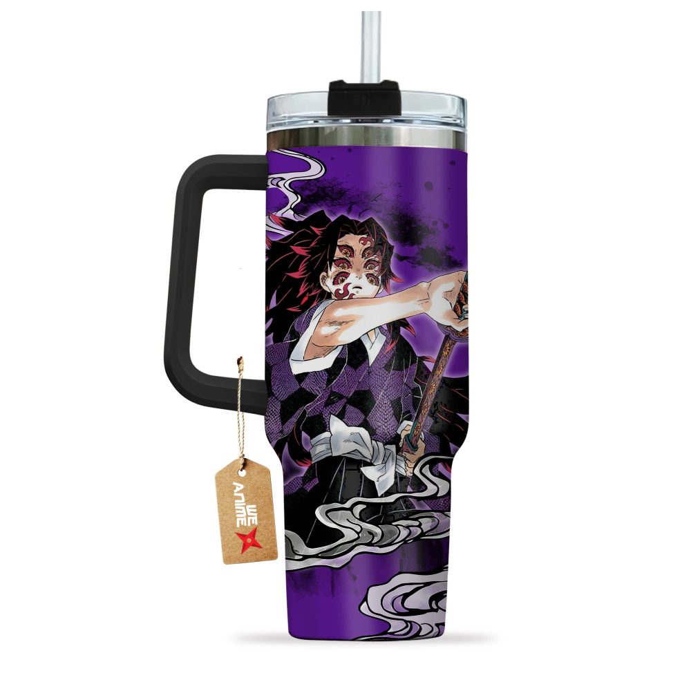 Kokushibo Kimestu No Yaiba Anime Custom Stanley Quencher 40Oz Stainless Steel Tumbler With Handle - Image 3