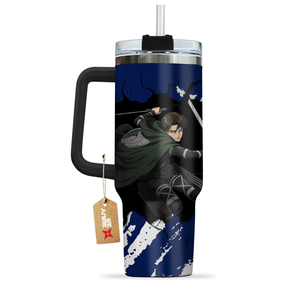Levi Ackerman Attack On Titan Anime Custom Stanley Quencher 40Oz Stainless Steel Tumbler With Handle - Image 3