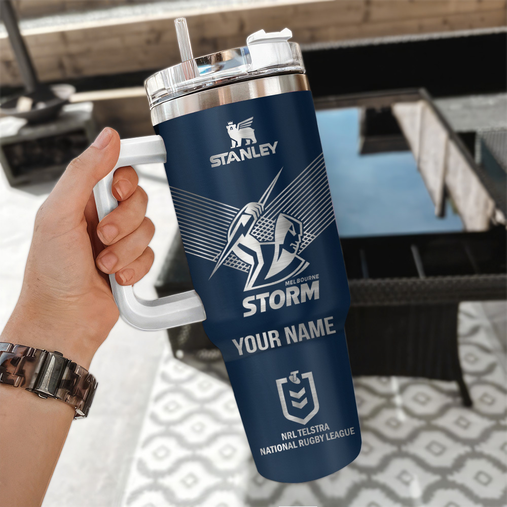 Melbourne Storm Nrl Custom Stanley Quencher 40Oz Stainless Steel - Image 3