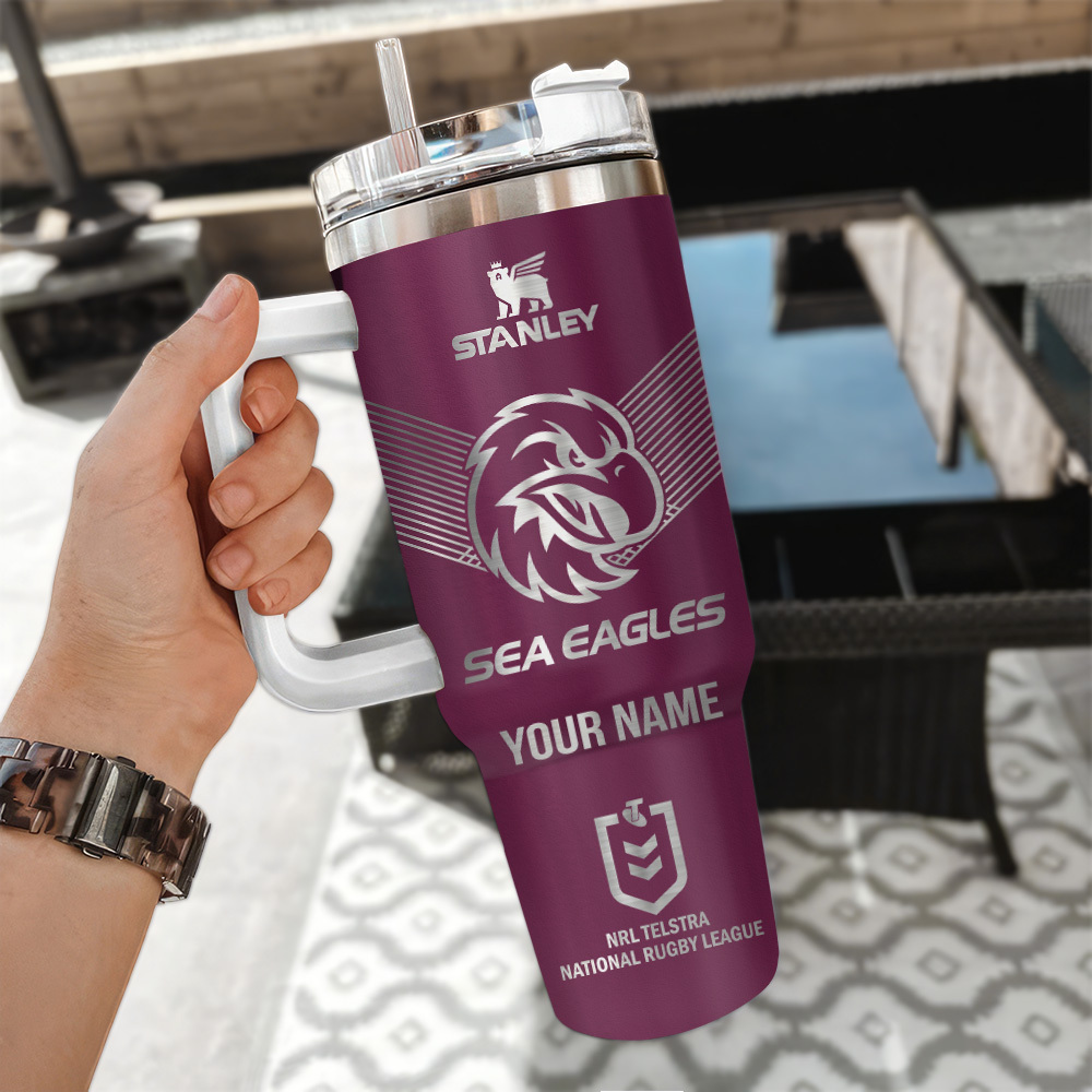 Manly Warringah Sea Eagles Nrl Custom Stanley Quencher 40Oz Stainless Steel - Image 3