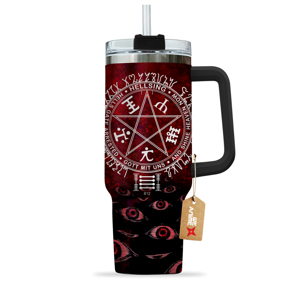 Integra Hellsing Anime Custom Stanley Quencher 40Oz Stainless Steel Tumbler With Handle - Image 3