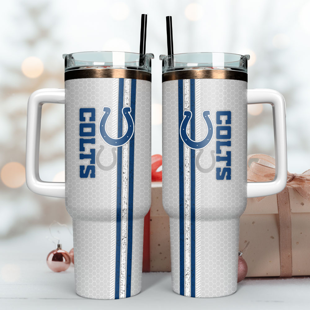 Indianapolis Colts Football Nfl Sport Custom Stanley Quencher 40Oz Stainless Steel Tumbler With Handle - Image 3