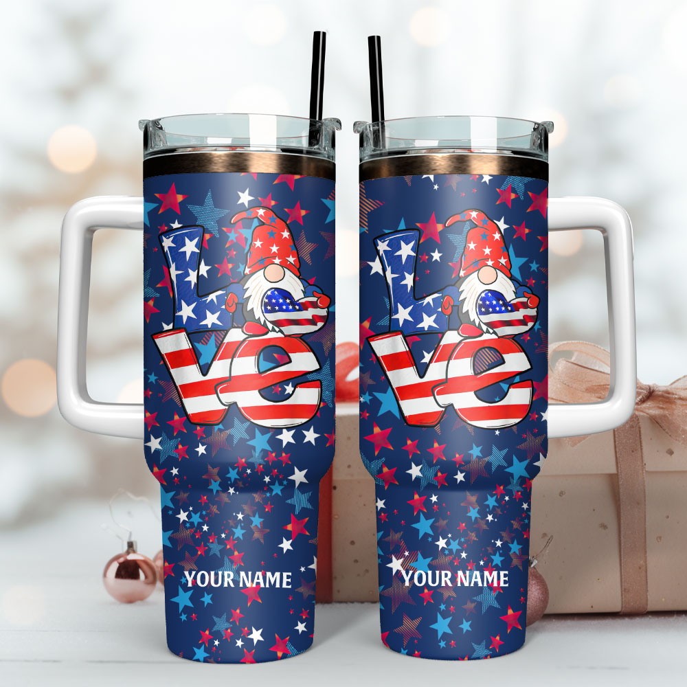 Independence Day Custom Stanley Quencher 40Oz Stainless Steel Tumbler With Handle - Image 3