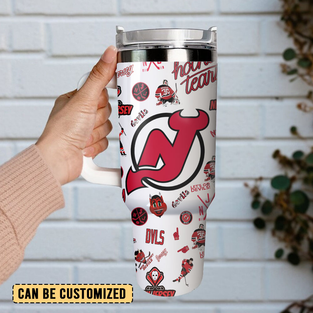 New Jersey Devils Ice Hockey Nhl Sport Custom Stanley Quencher 40Oz Stainless Steel Tumbler - Image 3