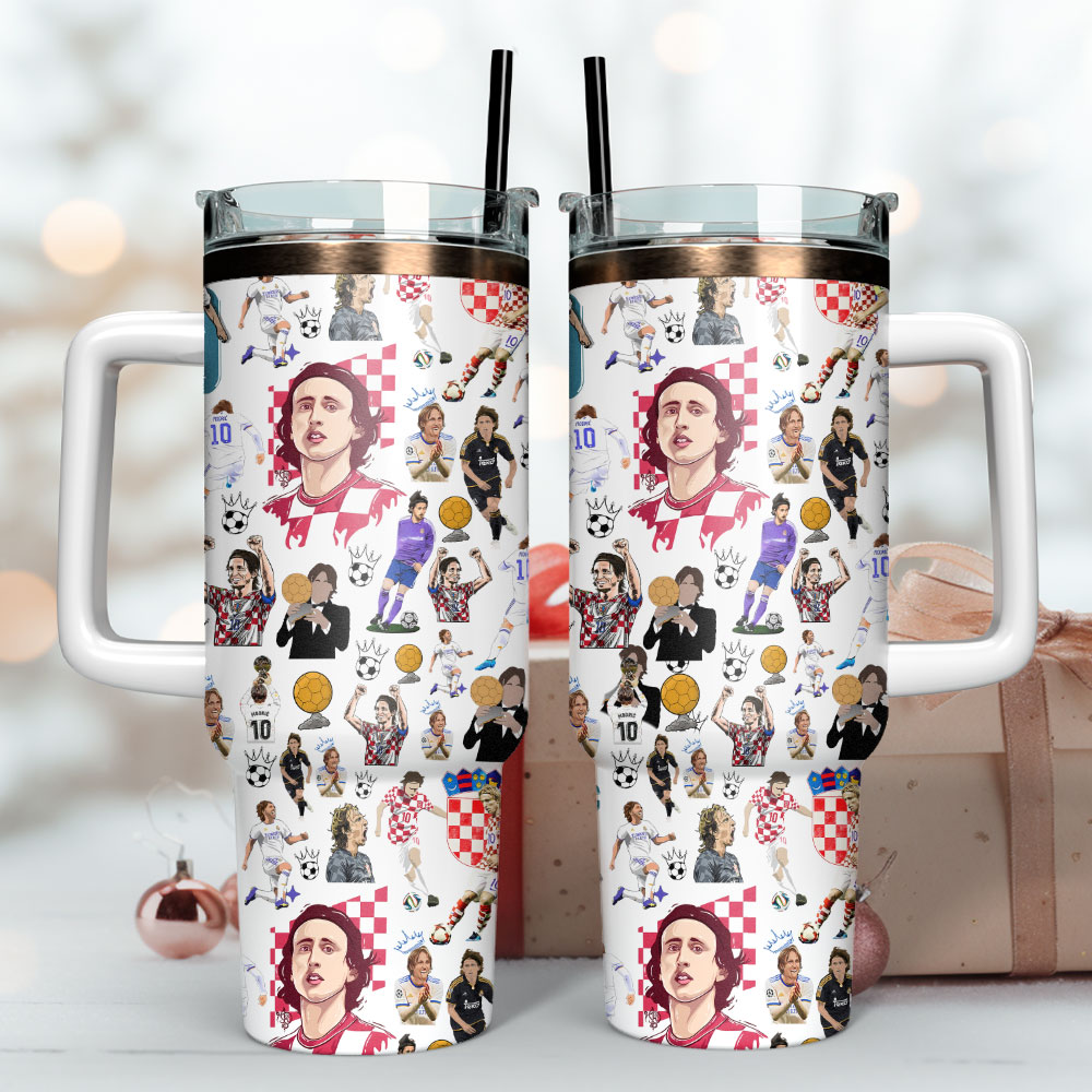 Luka Modri Footballer Sport Custom Stanley Quencher 40Oz Stainless Steel Tumbler - Image 3