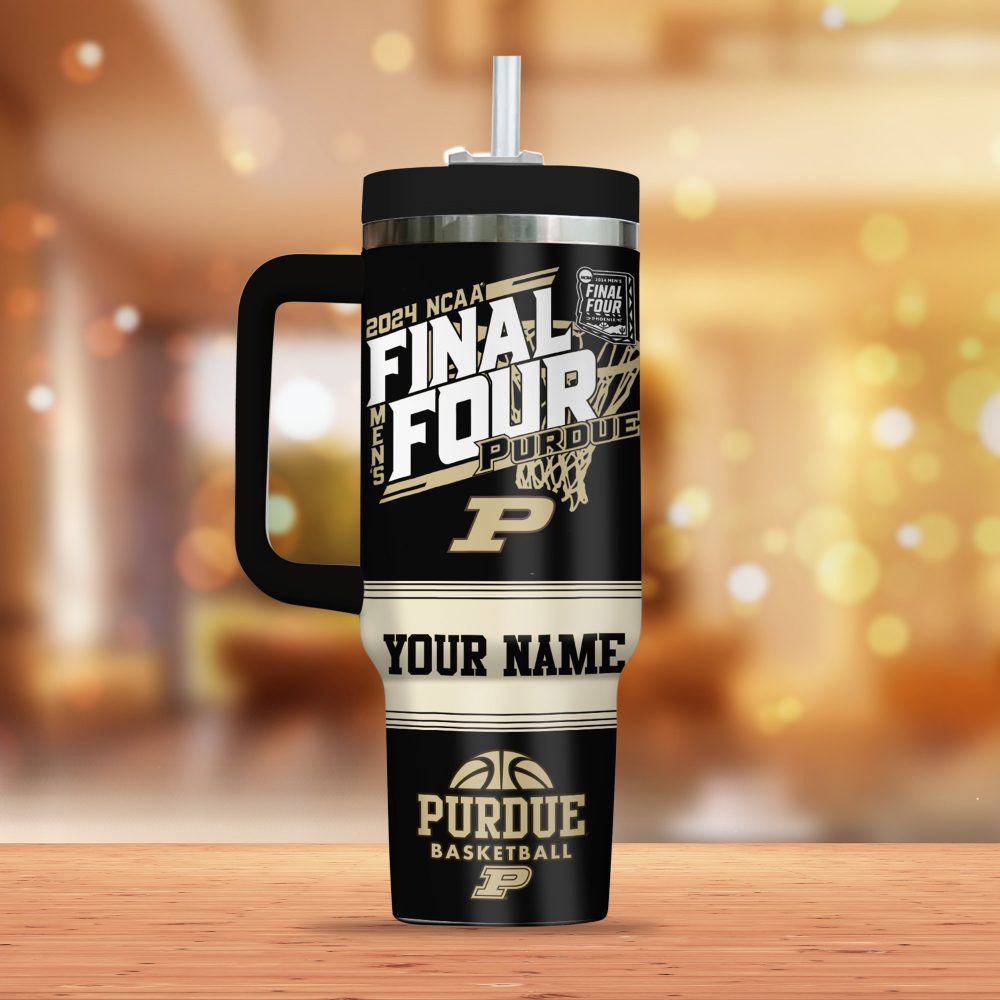 Purdue Boilermakers Basketball Ncaa Custom Stanley Quencher 40Oz Stainless Steel Tumbler - Image 3
