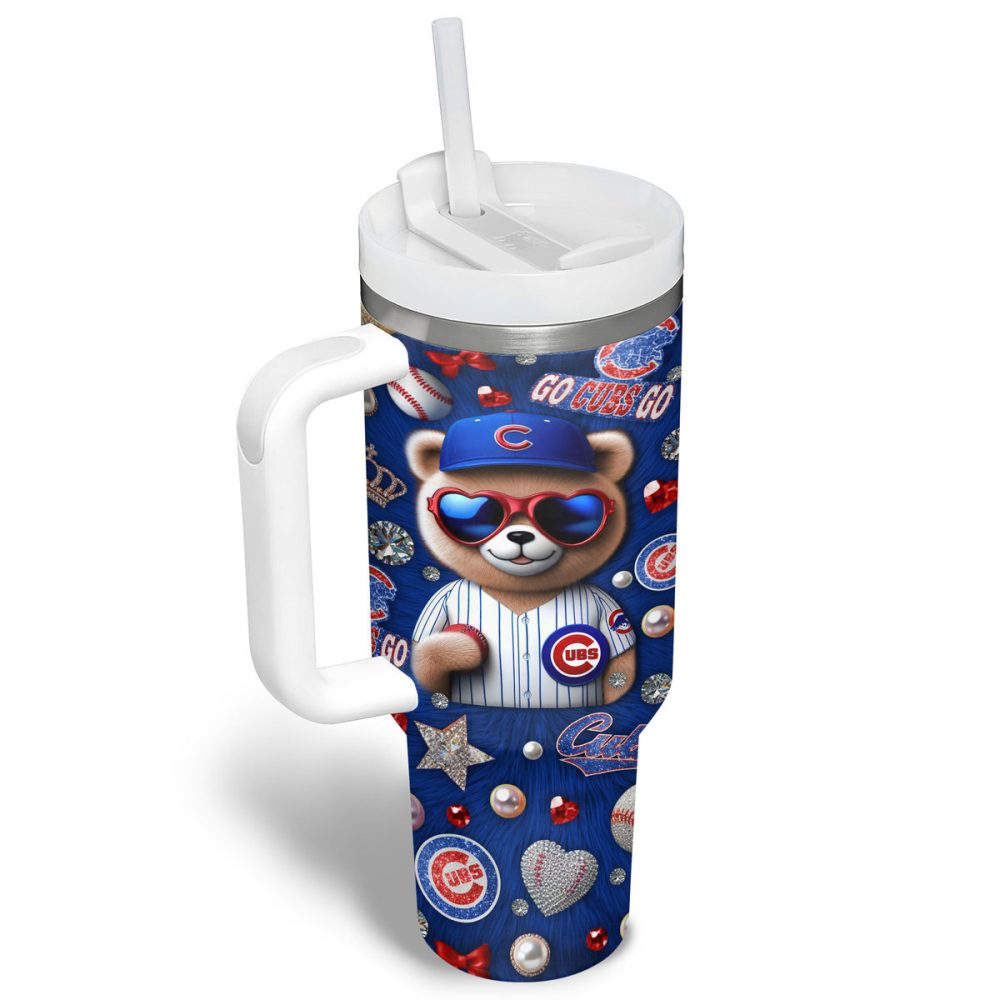 Chicago Cubs Mlb Custom Stanley Quencher 40Oz Stainless Steel Tumbler - Image 3