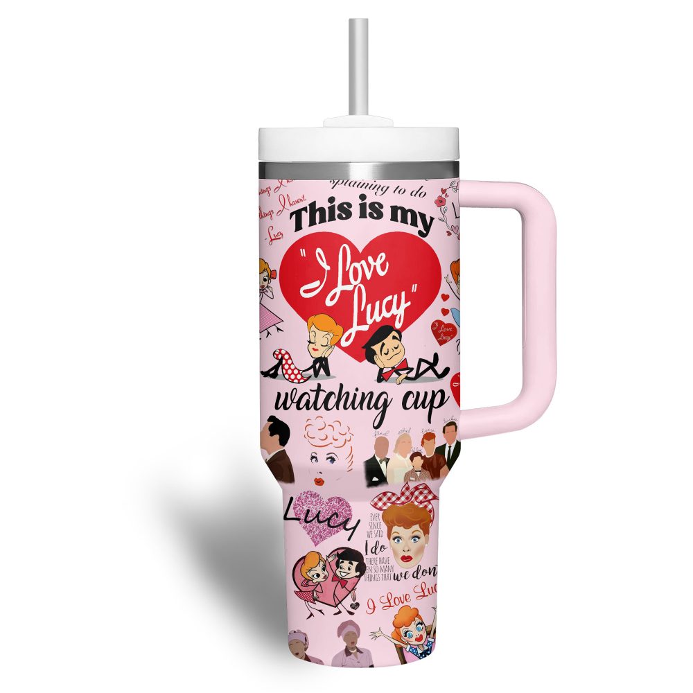 Love Lucy Movies Custom Stanley Quencher 40Oz Stainless Steel Tumbler - Image 3