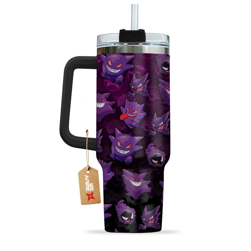 Gengar Pokemon Anime Custom Stanley Quencher 40Oz Stainless Steel Tumbler - Image 3