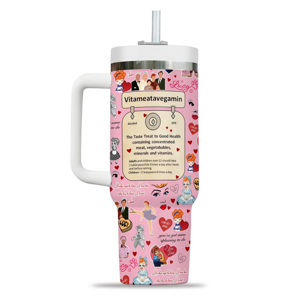 Love Lucy Movies Custom Stanley Quencher 40Oz Stainless Steel Tumbler - Image 3