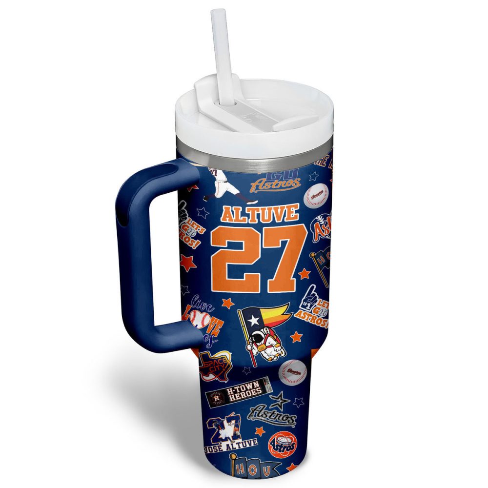 Houston Astros Mlb Custom Stanley Quencher 40Oz Stainless Steel Tumbler - Image 3