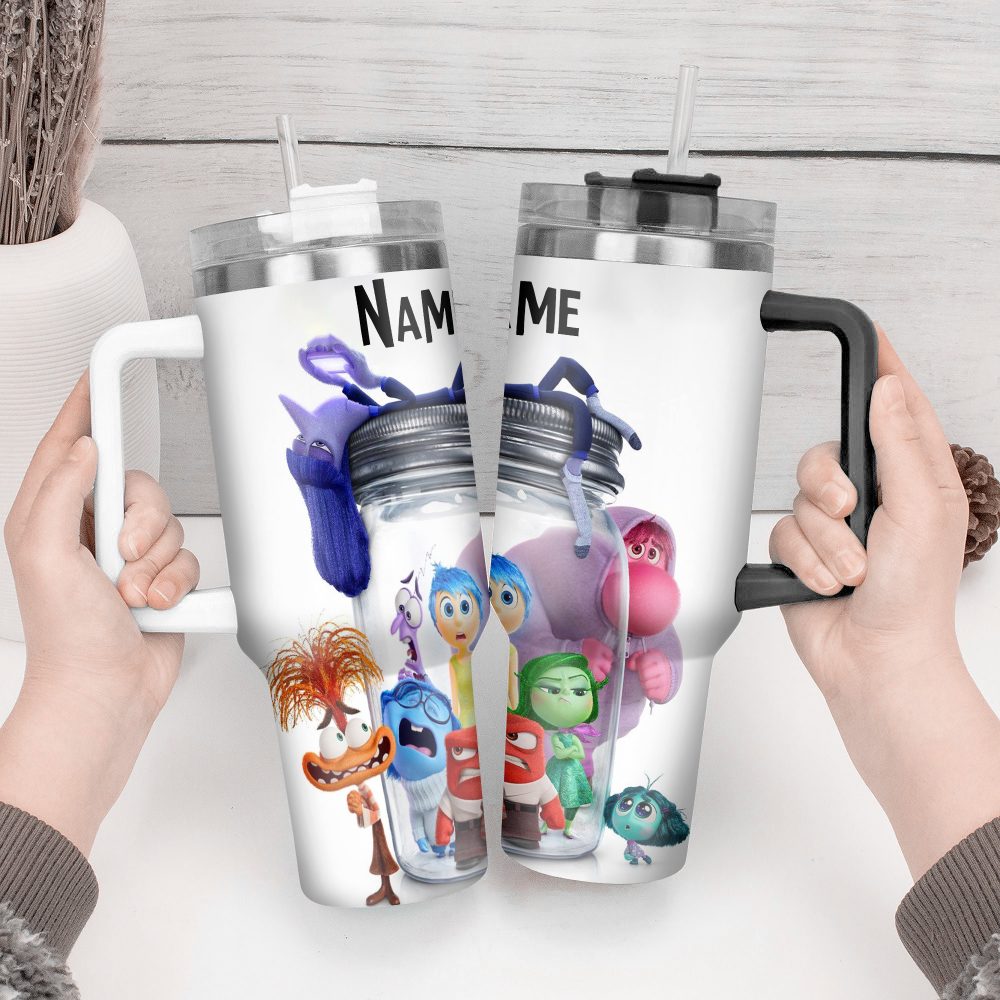 Inside Out Movies Custom Stanley Quencher 40Oz Stainless Steel Tumbler With Handle - Image 3