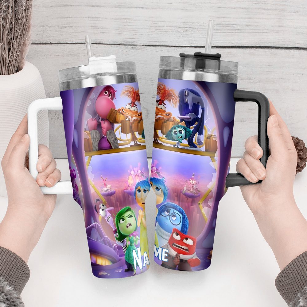 Inside Out Movies Custom Stanley Quencher 40Oz Stainless Steel Tumbler With Handle - Image 3